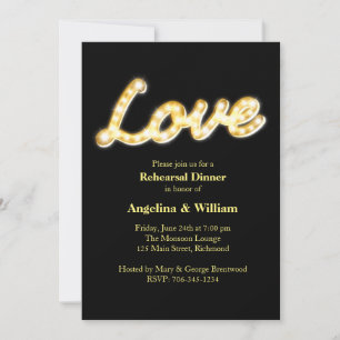 Marquee Lights Rehearsal Dinner Invite
