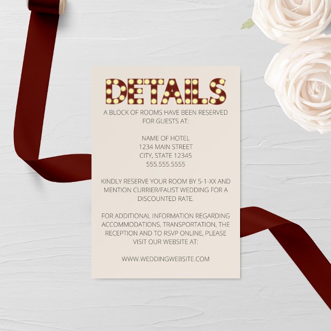 Marquee Lights Wedding Enclosure Card (Creator Uploaded)