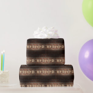 Marquee Retired Sign On Brick Wrapping Paper