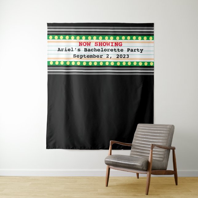 Marquee Wedding Décor for Bachelorette Party Tapestry (In Situ)