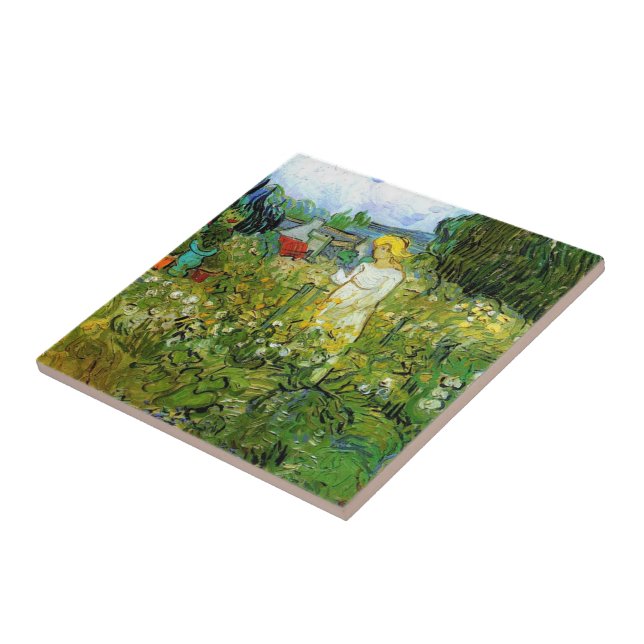 Marquerite Gachet in the Garden, Vincent van Gogh. Ceramic Tile (Side)