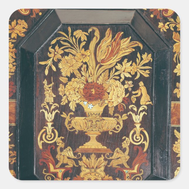 Marquetry detail from a buffet square sticker (Front)