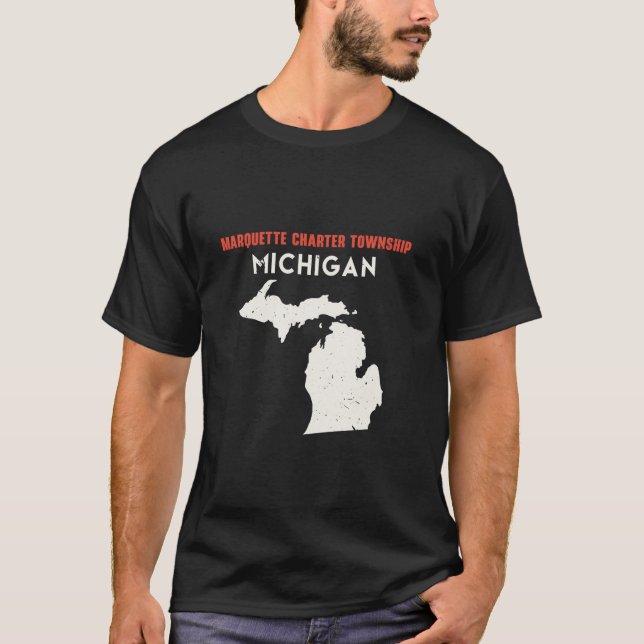 Marquette charter township Michigan USA State Amer T-Shirt (Front)