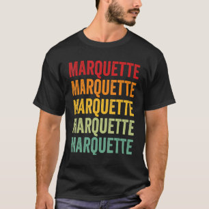 Marquette County Wisconsin Rainbow Text Design T-Shirt