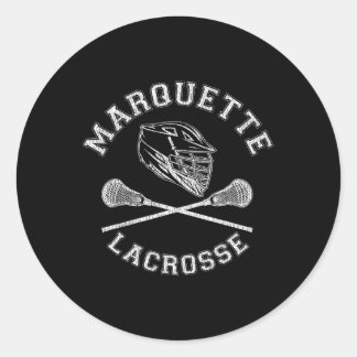 Marquette Lacrosse Vintage Distressed Retro Lax  Classic Round Sticker