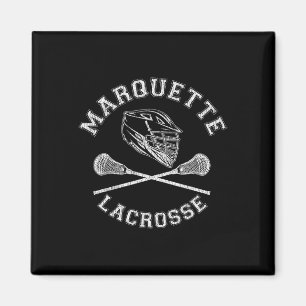 Marquette Lacrosse Vintage Distressed Retro Lax Magnet