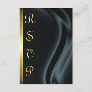 Marquis Black Silk Gold RSVP Card