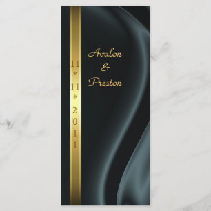 Marquis Black Silk Gold Wedding Program