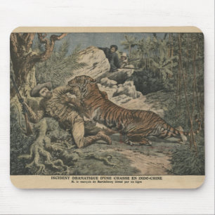 Marquis of Barthelemy wounded by a tiger Mouse Pad