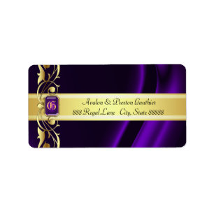 Marquis Purple & Gold Silk Address Labels