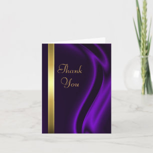 Marquis Purple Silk Gold Thank You Notecard