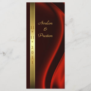 Marquis Red Silk Gold Wedding Program