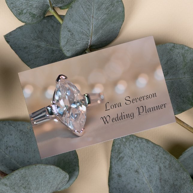 Marquise Diamond Engagement Ring Wedding Planner Business Card (Creator Uploaded)