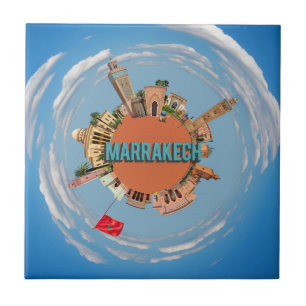 marrakech city little tiny planet morocco architec ceramic tile
