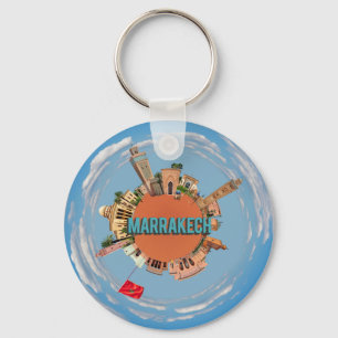 marrakech city little tiny planet morocco architec key ring