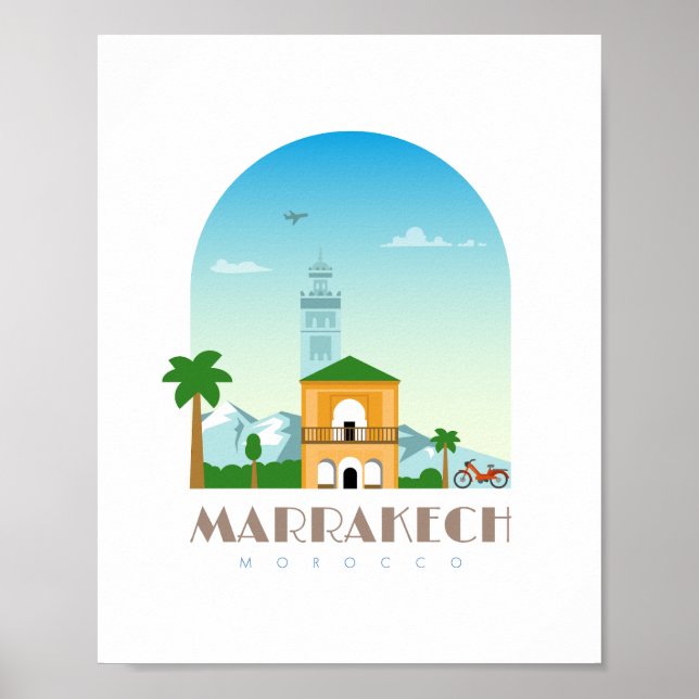 Marrakech city morocco Skyline Poster (Front)