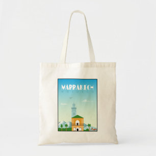 Marrakech city, Morocco travel poster  Tote Bag