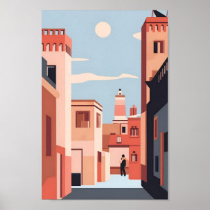 Marrakech Elegance 4K Landscape Cityscape  Poster