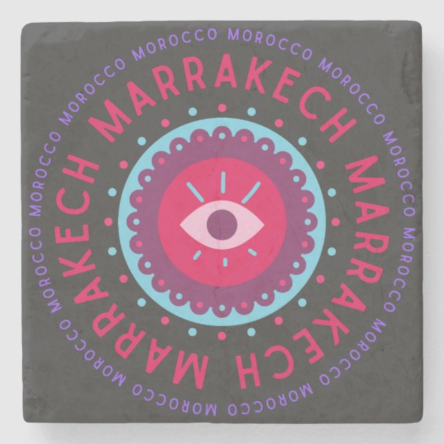 Marrakech Eyes Stone Coaster (Front)