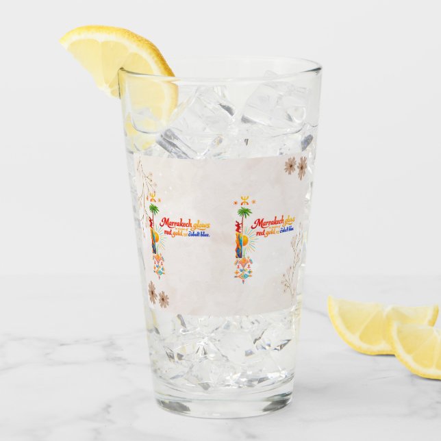 Marrakech Glows – Vibrant Moroccan Art Tee Glass (Front Ice)