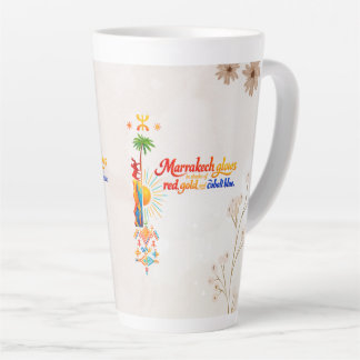 Marrakech Glows – Vibrant Moroccan Art Tee Latte Mug