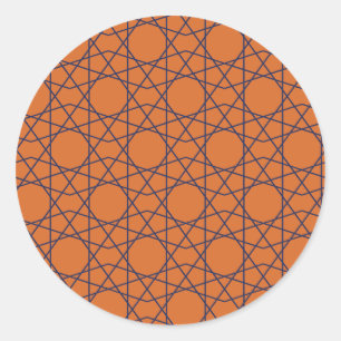 Marrakech Indigo Geometry Classic Round Sticker