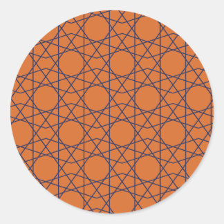 Marrakech Indigo Geometry Classic Round Sticker