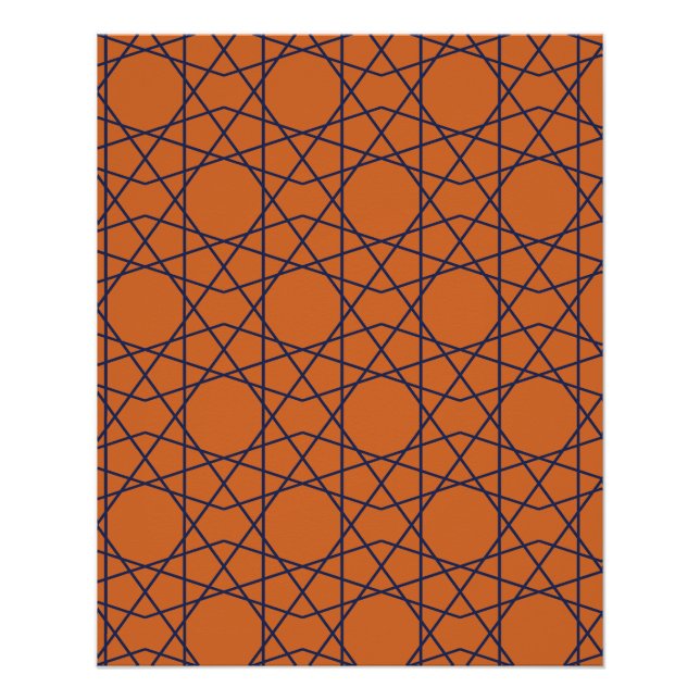 Marrakech Indigo Geometry Poster (Front)