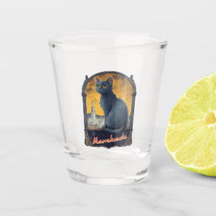 Marrakech Morocco Cat Retro Shot Glass