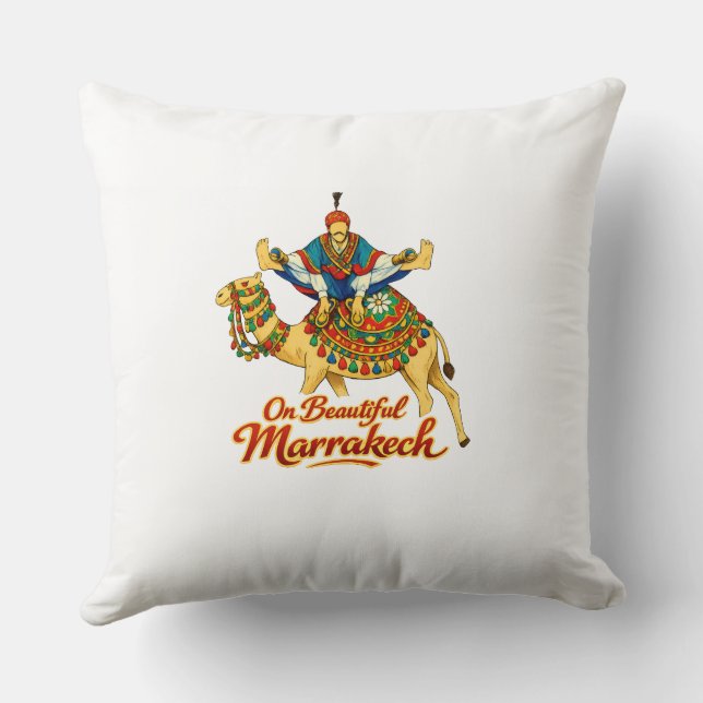 Marrakech Morocco Design Vibrant Travel Art Cushion (Back)
