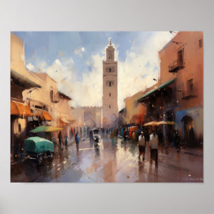 Marrakech Morocco Painting Art Print Poster