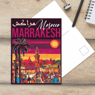 Marrakech Morocco souk Tourism Travel Souvenir Postcard