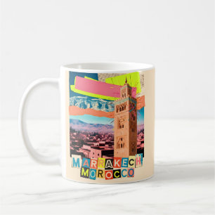 Marrakech Morocco Travel Koutoubia Vintage Skyline Coffee Mug