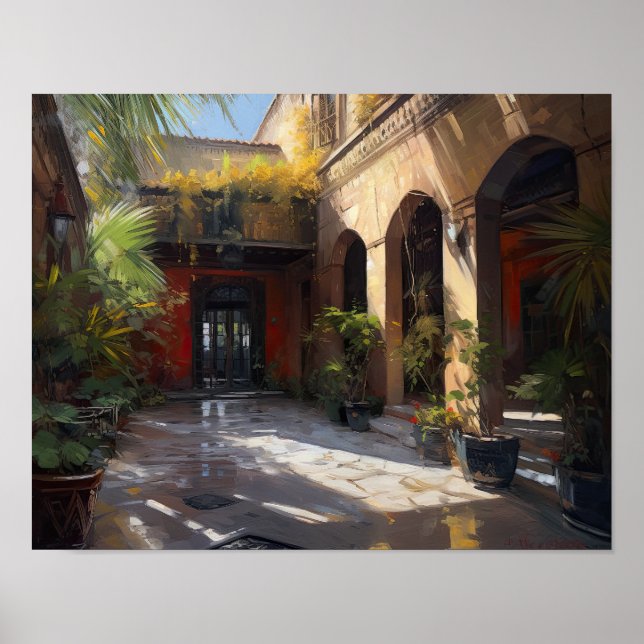 Marrakech Riad Morocco Art Print Poster (Front)