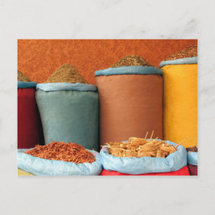 marrakech spice colours postcard
