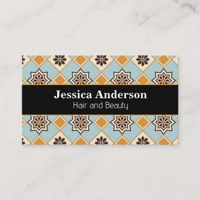 Marrakech Tiling Pattern  Business Card (Front)