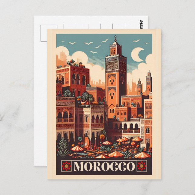 Marrakesh city moroccan vibes gifts postcard (Front/Back)