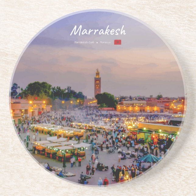 Marrakesh, Morocco - Jemaa el Fnaa Square Coaster (Front)