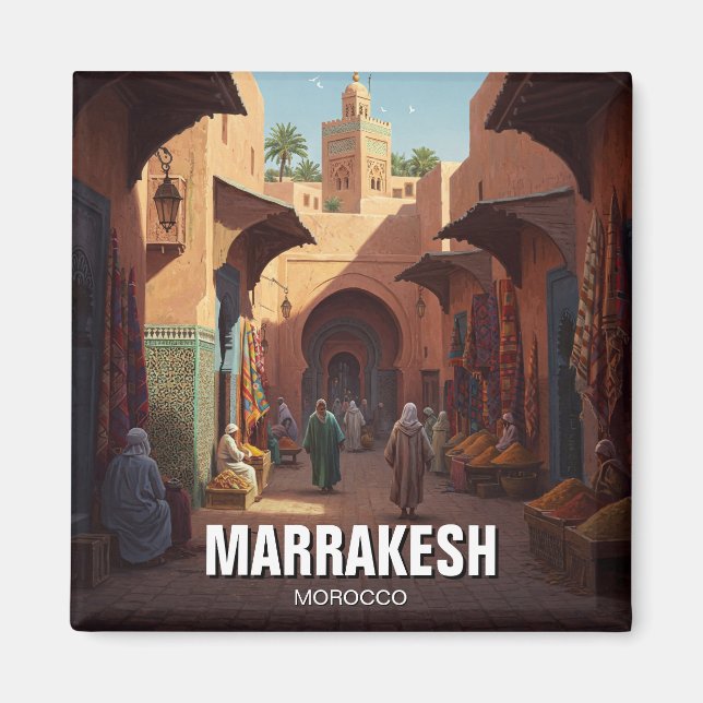 Marrakesh Morocco Travel Magnet (Front)