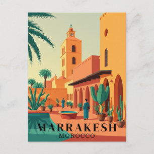 Marrakesh Morocco Vintage Travel Postcard