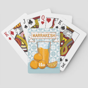 MARRAKESH Orange Juice Retro Poster Playing Cards