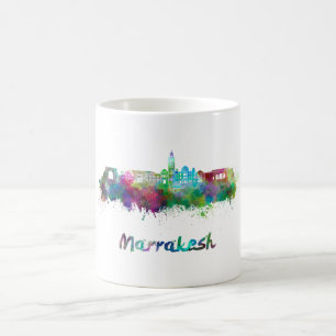 Marrakesh skyline in watercolor coffee mug