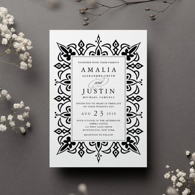 Marrakesh Wedding Invitation | Black (Creator Uploaded)