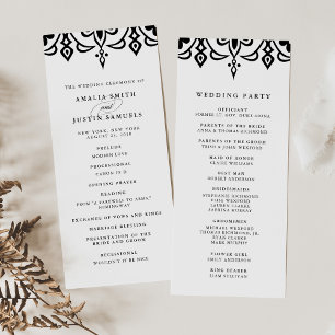 Marrakesh Wedding Program Black
