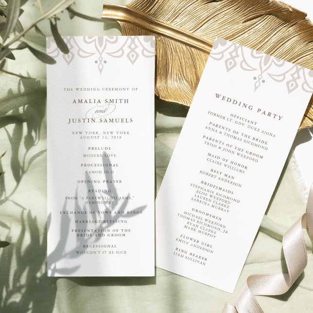 Marrakesh Wedding Program | Linen Greige (Creator Uploaded)