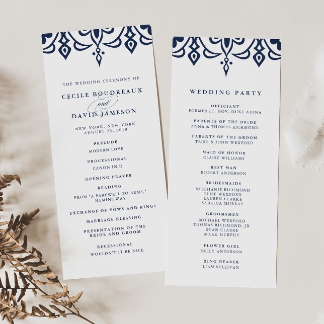 Marrakesh Wedding Program | Navy (Creator Uploaded)