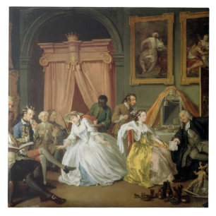 Marriage a la Mode: IV, The Toilette, c.1743 (oil Ceramic Tile
