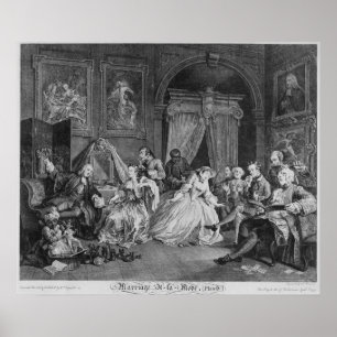 Marriage a la Mode, Plate IV, The Toilette, 1745 Poster