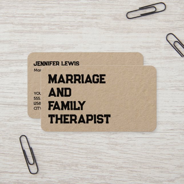 Marriage And Family Therapist Business Card (Front/Back In Situ)