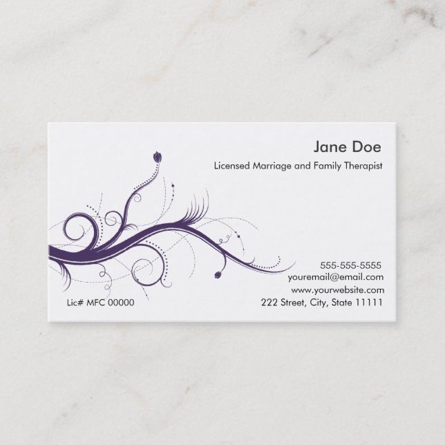 Marriage and Family Therapist Business Card (Front)